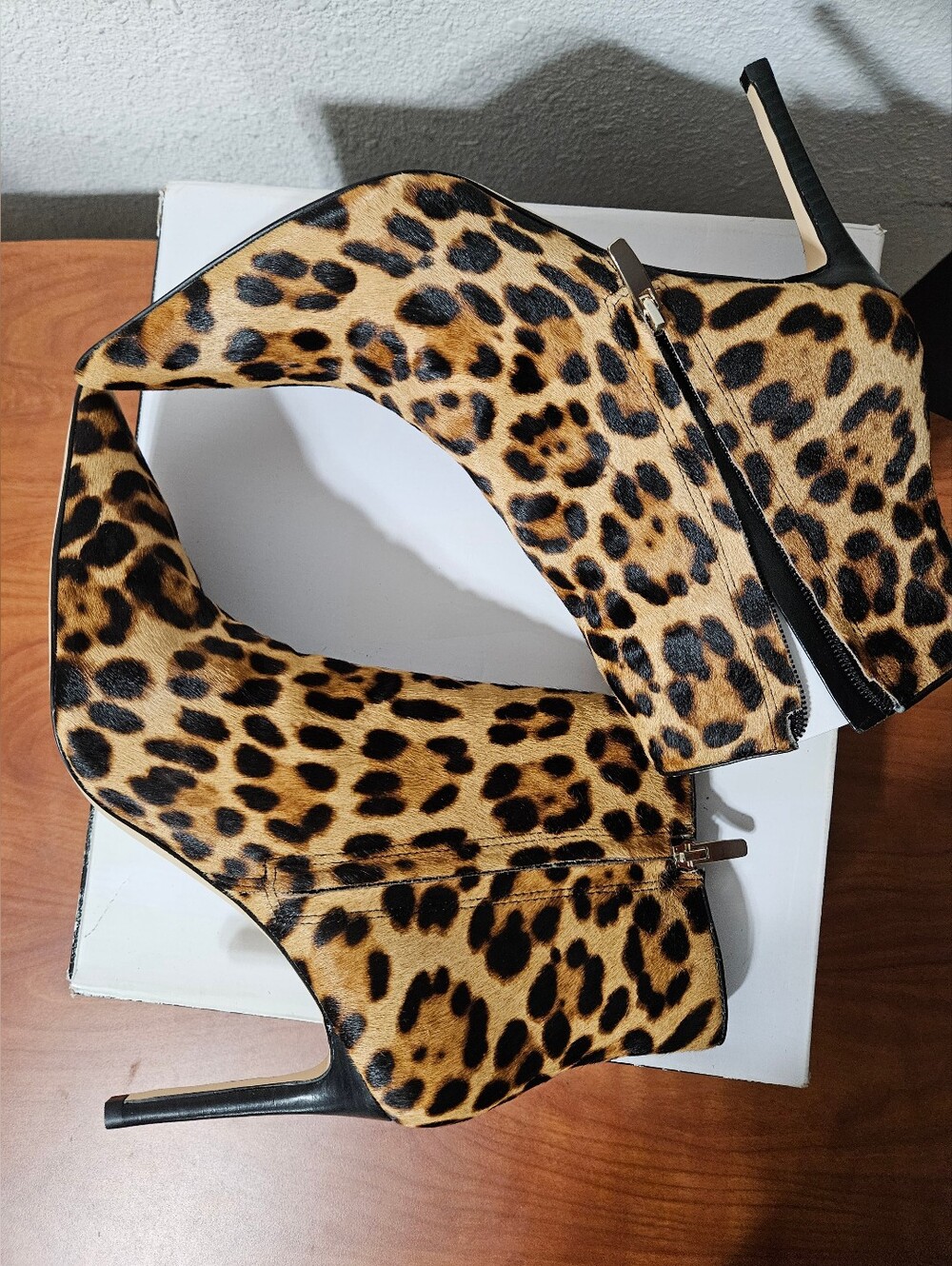 NEW Nine West Leopard-Print Pointed-Toe Ankle Boot - Brown/Black - Picture 3 of 6